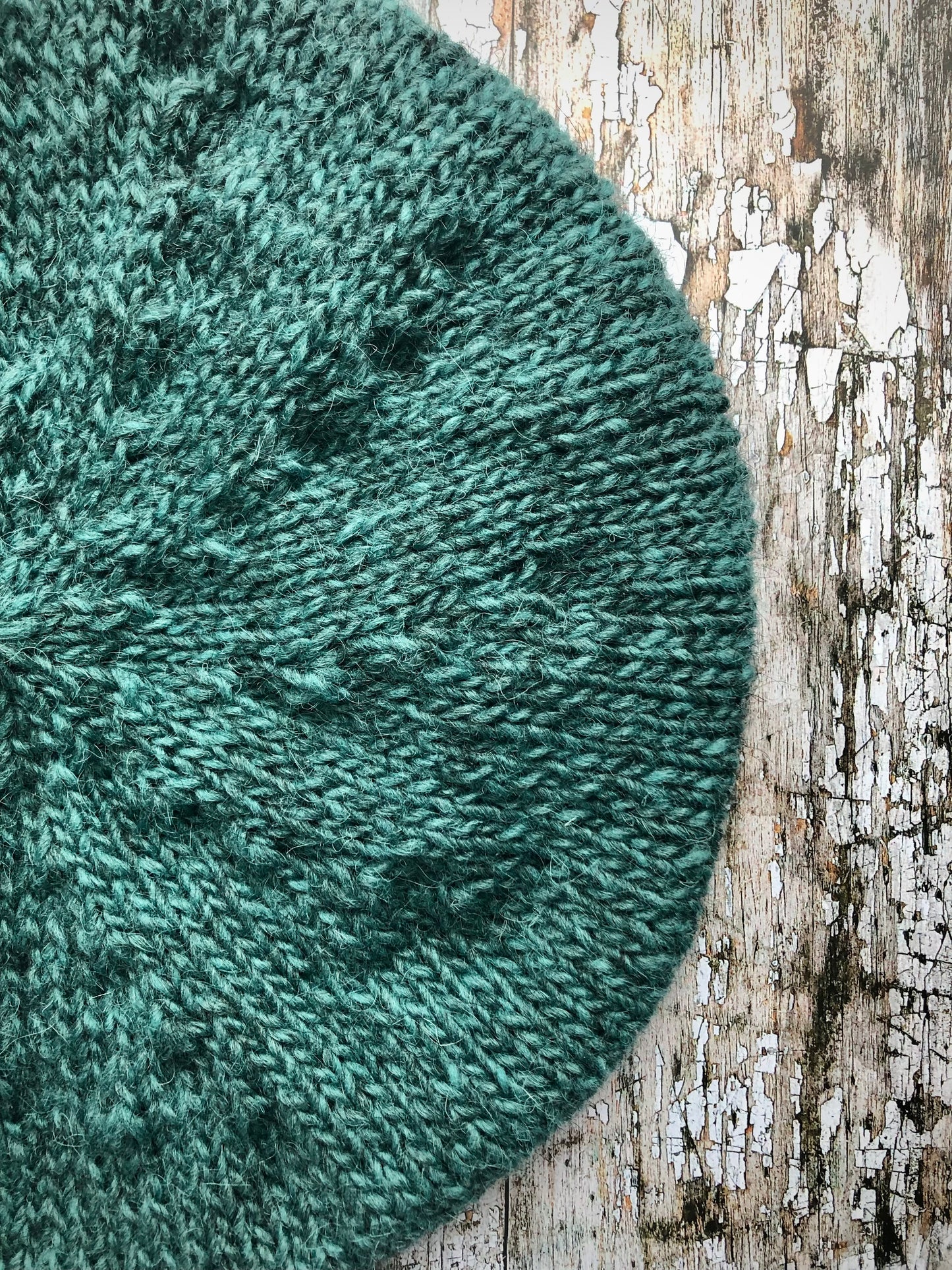 Hand Knitted Wool Beret Viridian