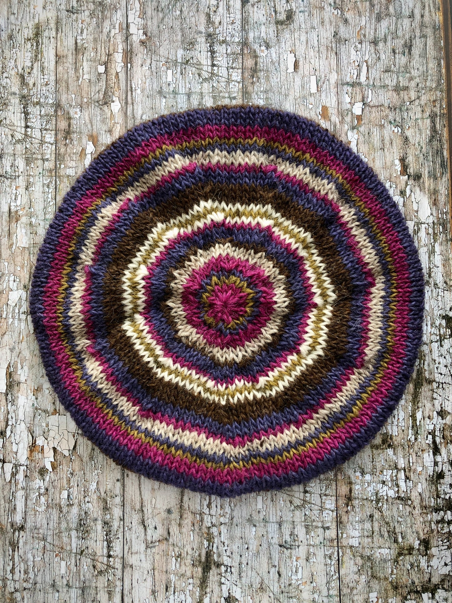 40's Style Hand Knitted Wool Beret no.10