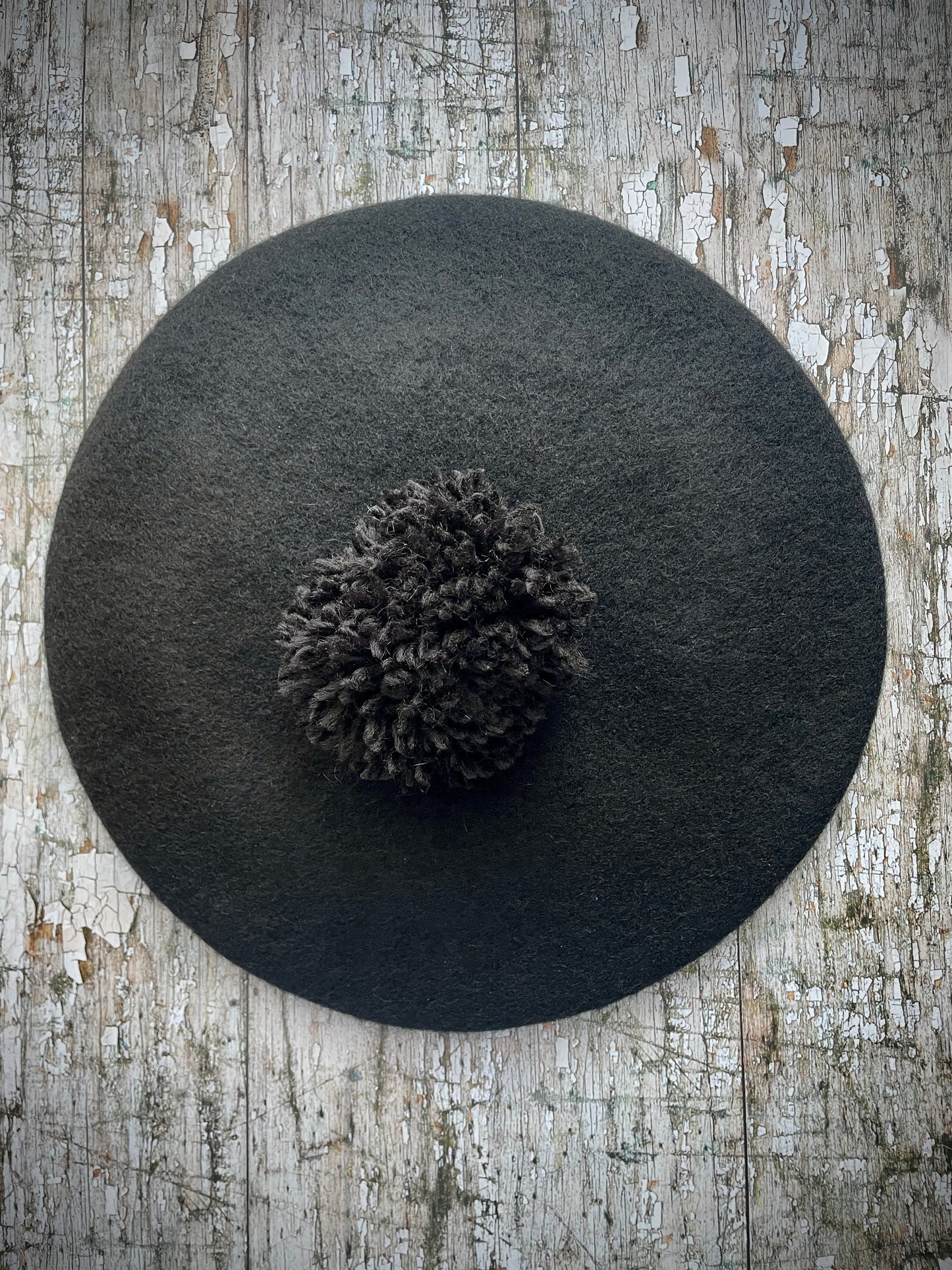French Felted Wool Beret Black