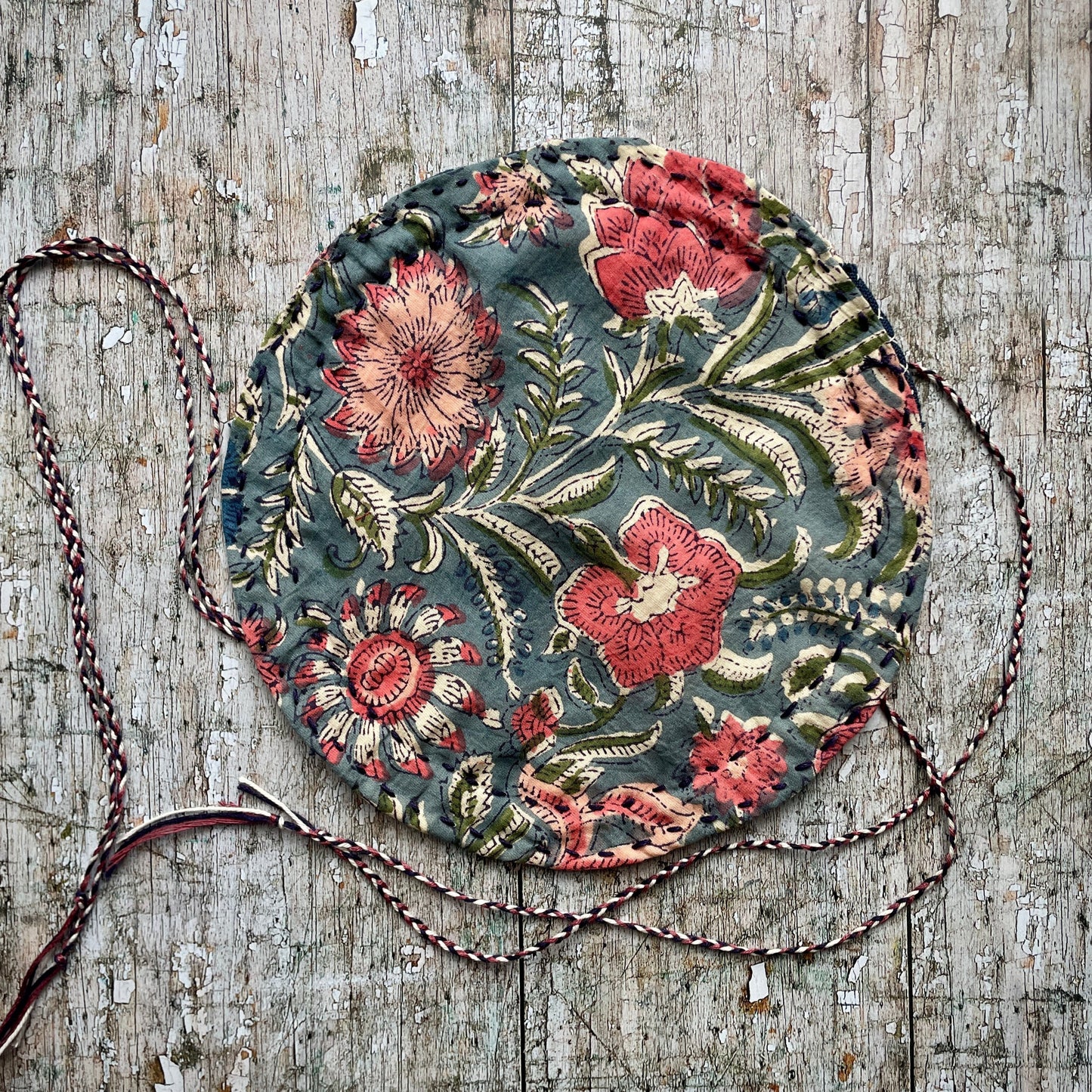 Hand Stitched Sashiko + Boro Art Pouch