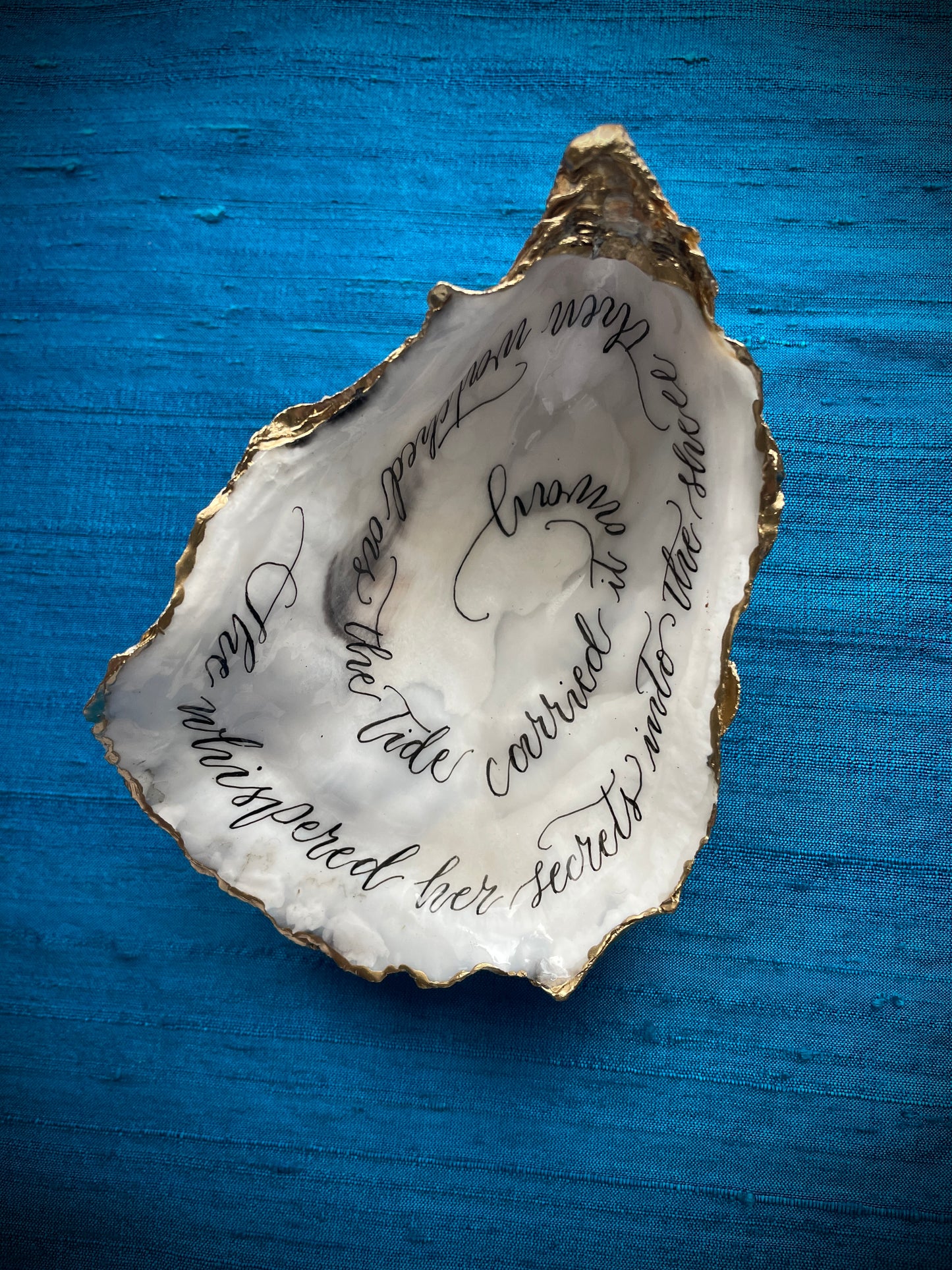 Calligraphy Oyster Shell 'She Whispered'