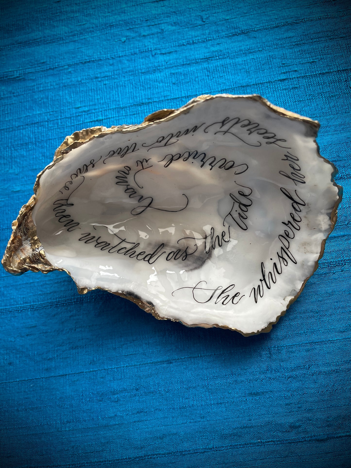 Calligraphy Oyster Shell 'She Whispered'
