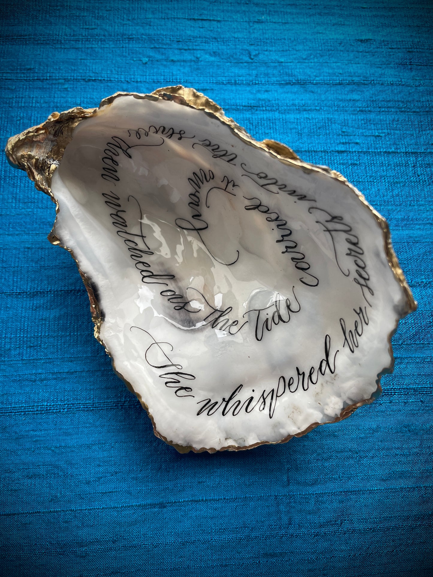 Calligraphy Oyster Shell 'She Whispered'