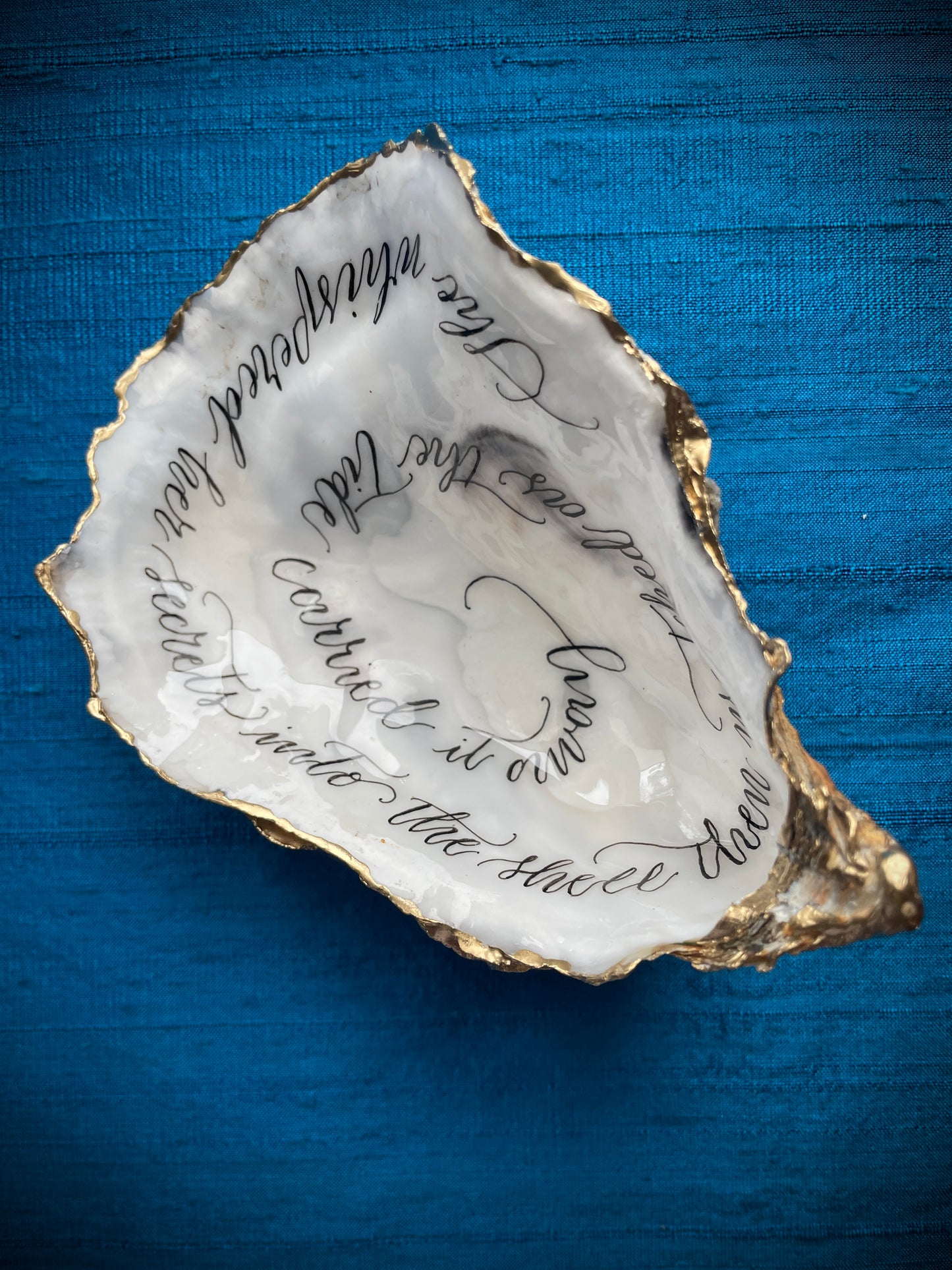 Calligraphy Oyster Shell 'She Whispered'