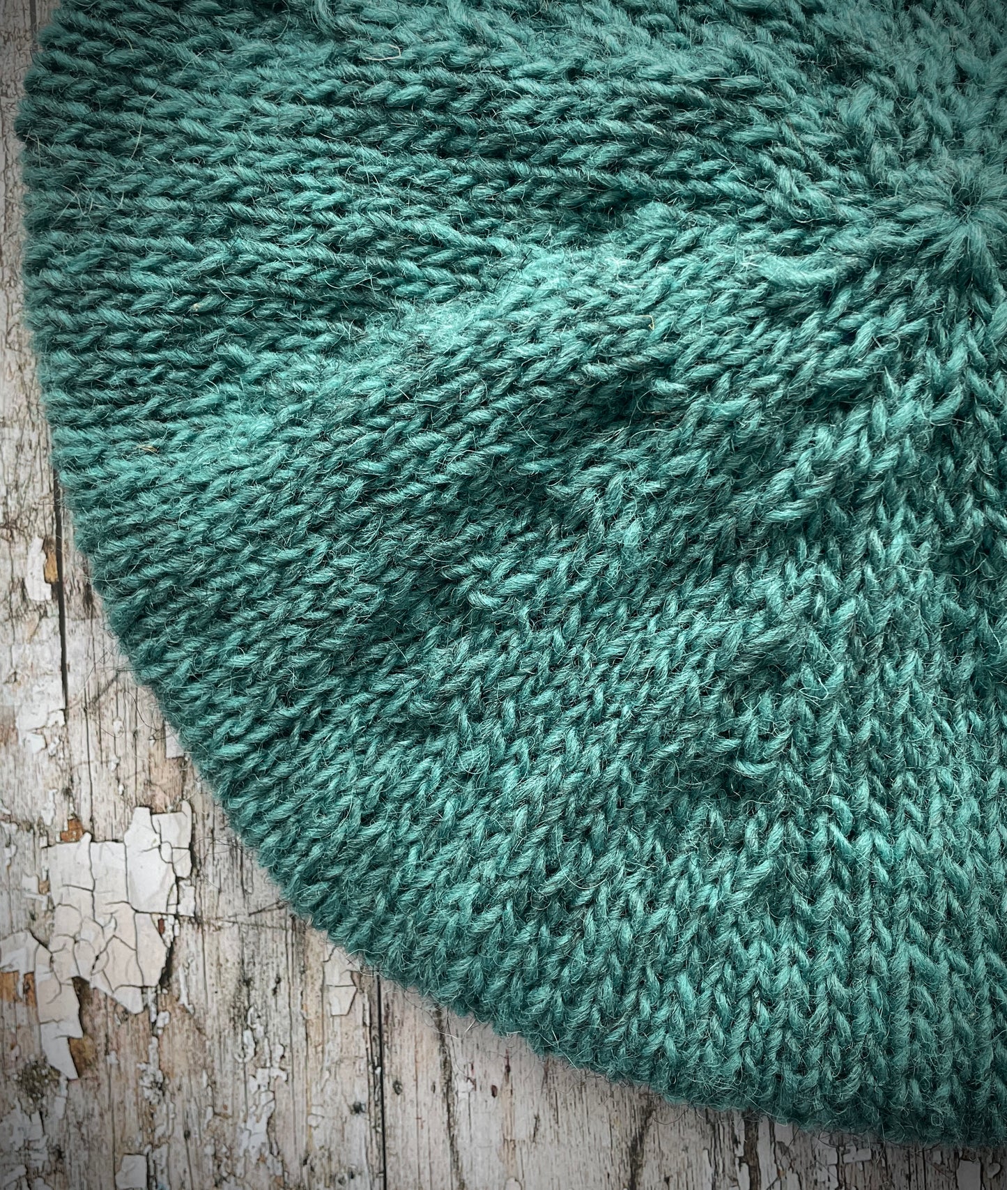 Hand Knitted Wool Beret Viridian