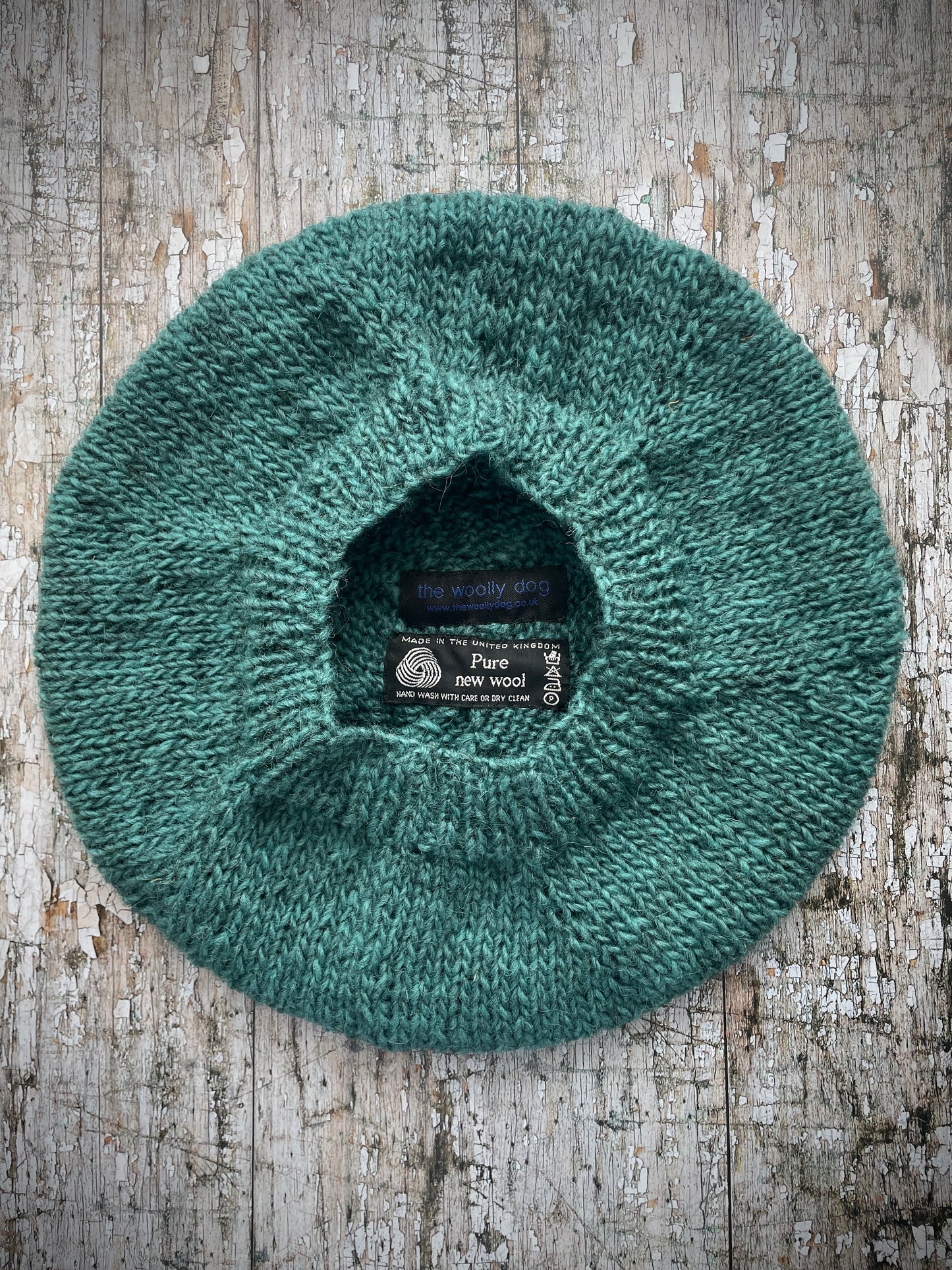 Hand Knitted Wool Beret Viridian