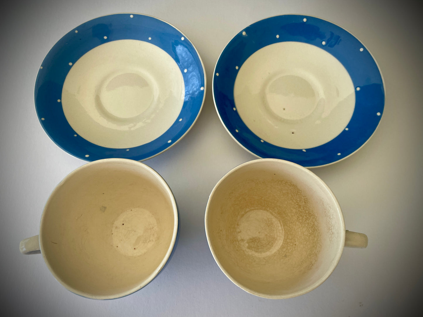 Vintage Spot Cups And Saucers