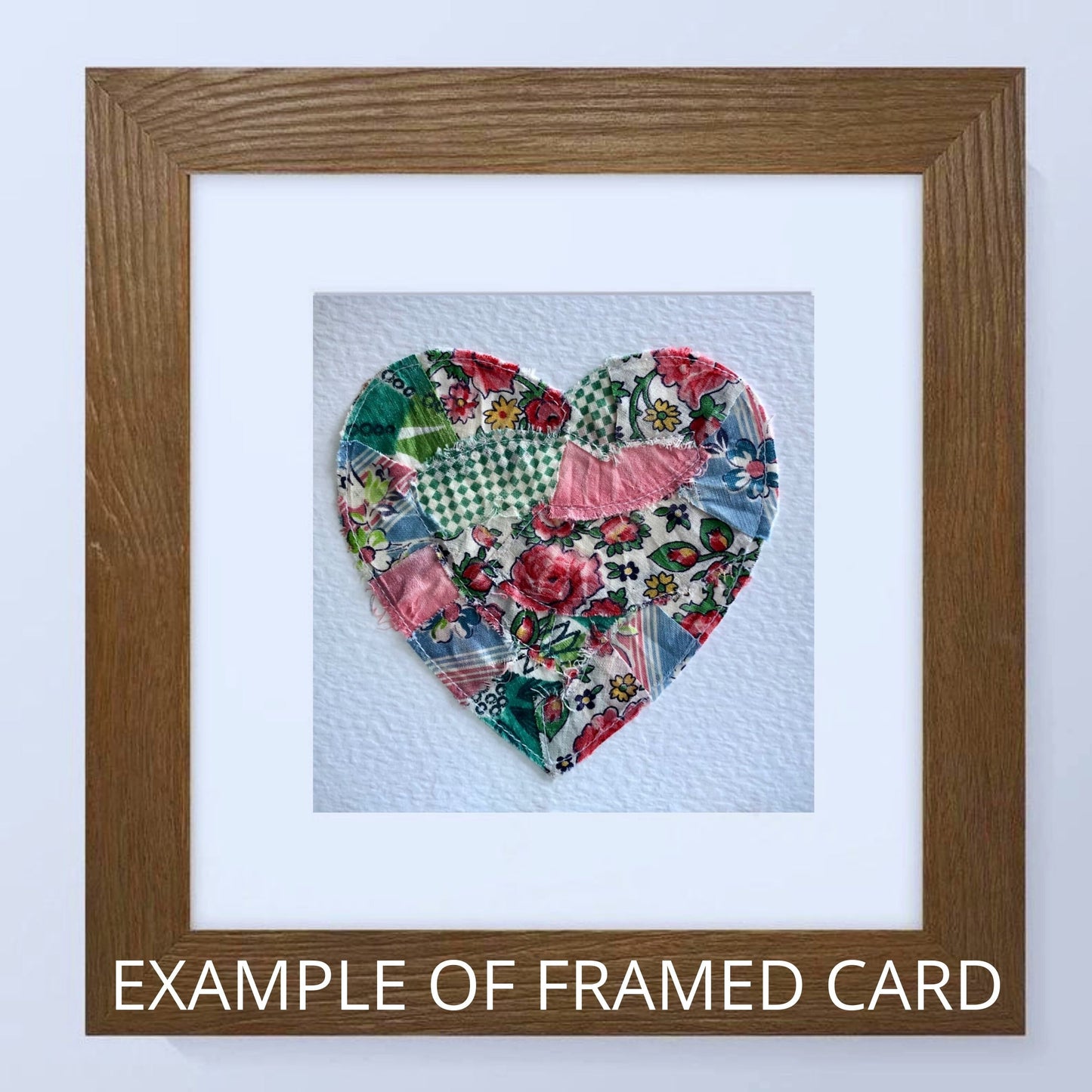 Vintage Feed Sack Card no.7
A beautifully made one of a kind greeting card suitable for any occasion, or just to frame. The heart has been made by carefully patching together sections of genuine vintage feed sack fabrics from the 30's - 50's, on good quality white 225 gsm hammered card, with a simple white envelope in a cello bag. The back of the card is printed with the history of American feed sack fabrics, and the inside left blank for your own special message.
Size: 6" x 6" / 15cm x 15cm