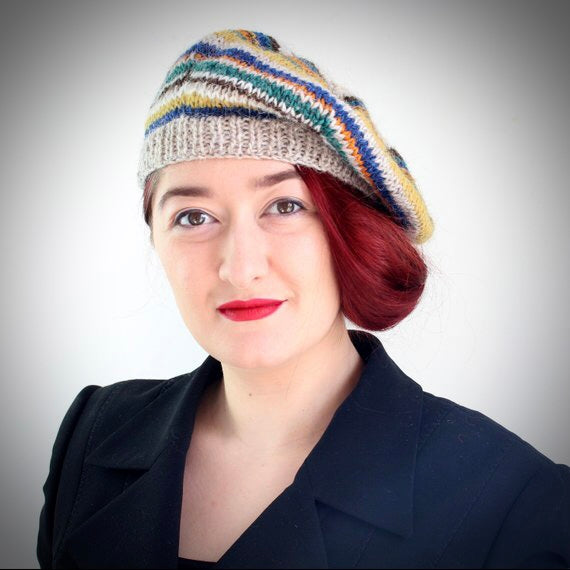 40's Style Hand Knitted Wool Beret no.4