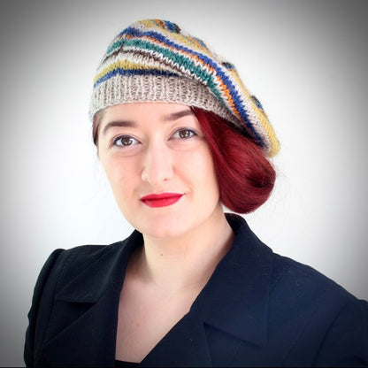 40's Style Hand Knitted Wool Beret no.4