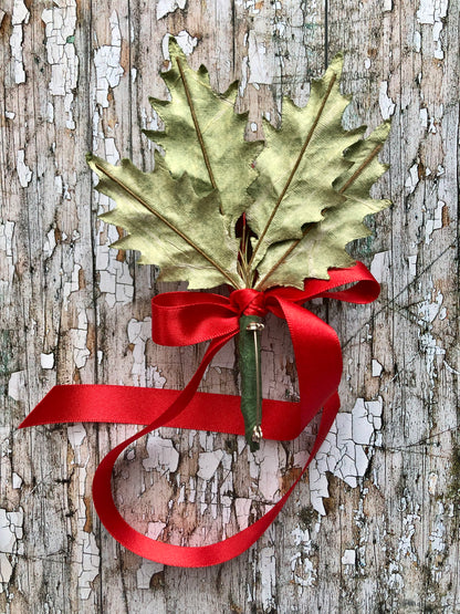 40's Style Holly Berries Brooch