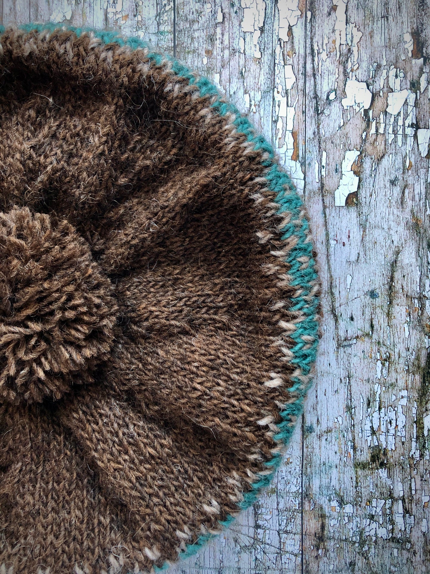 Pattern Beret Hand Knitted In Wool Style D