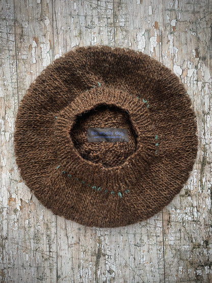 Pattern Beret Hand Knitted In Wool Style D