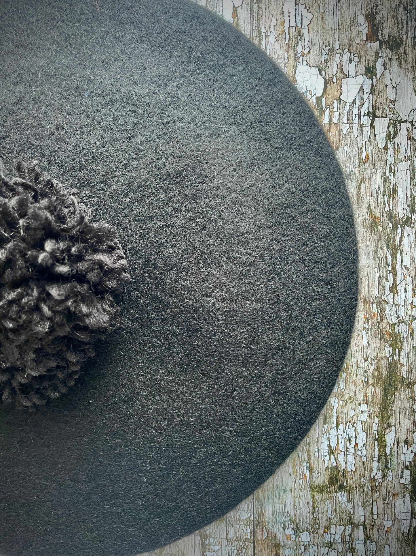 French Felted Wool Beret Black