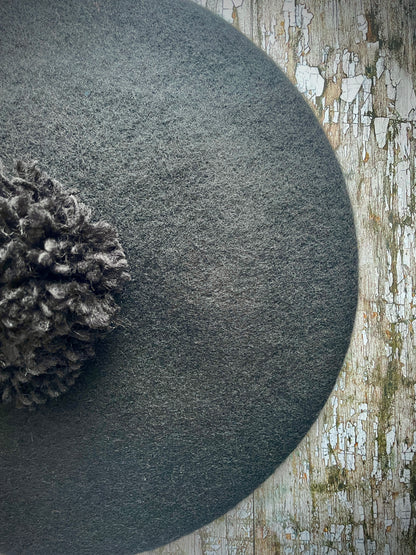 French Felted Wool Beret Black