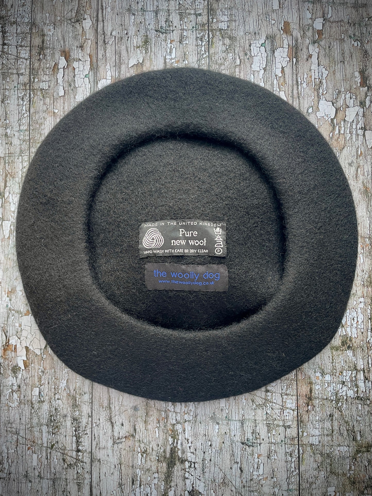 French Felted Wool Beret Black
