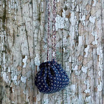 Hand Stitched Sashiko Wearable Art Pouch
