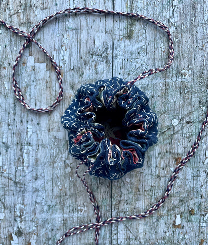 Hand Stitched Sashiko Wearable Art Pouch