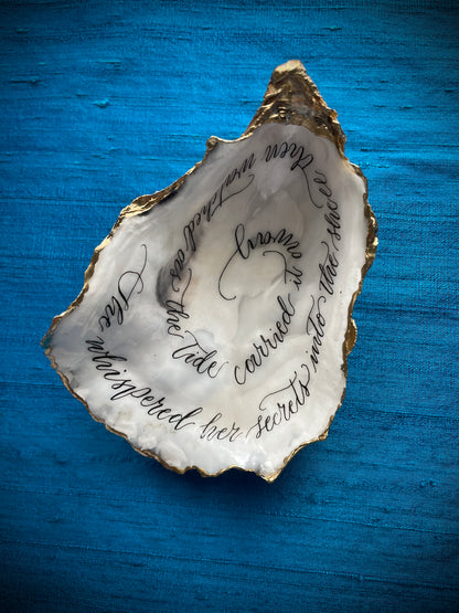 Calligraphy Oyster Shell 'She Whispered'