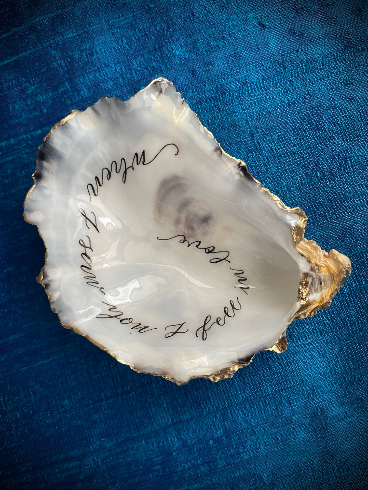 Calligraphy Oyster Shell 'When I Saw You'