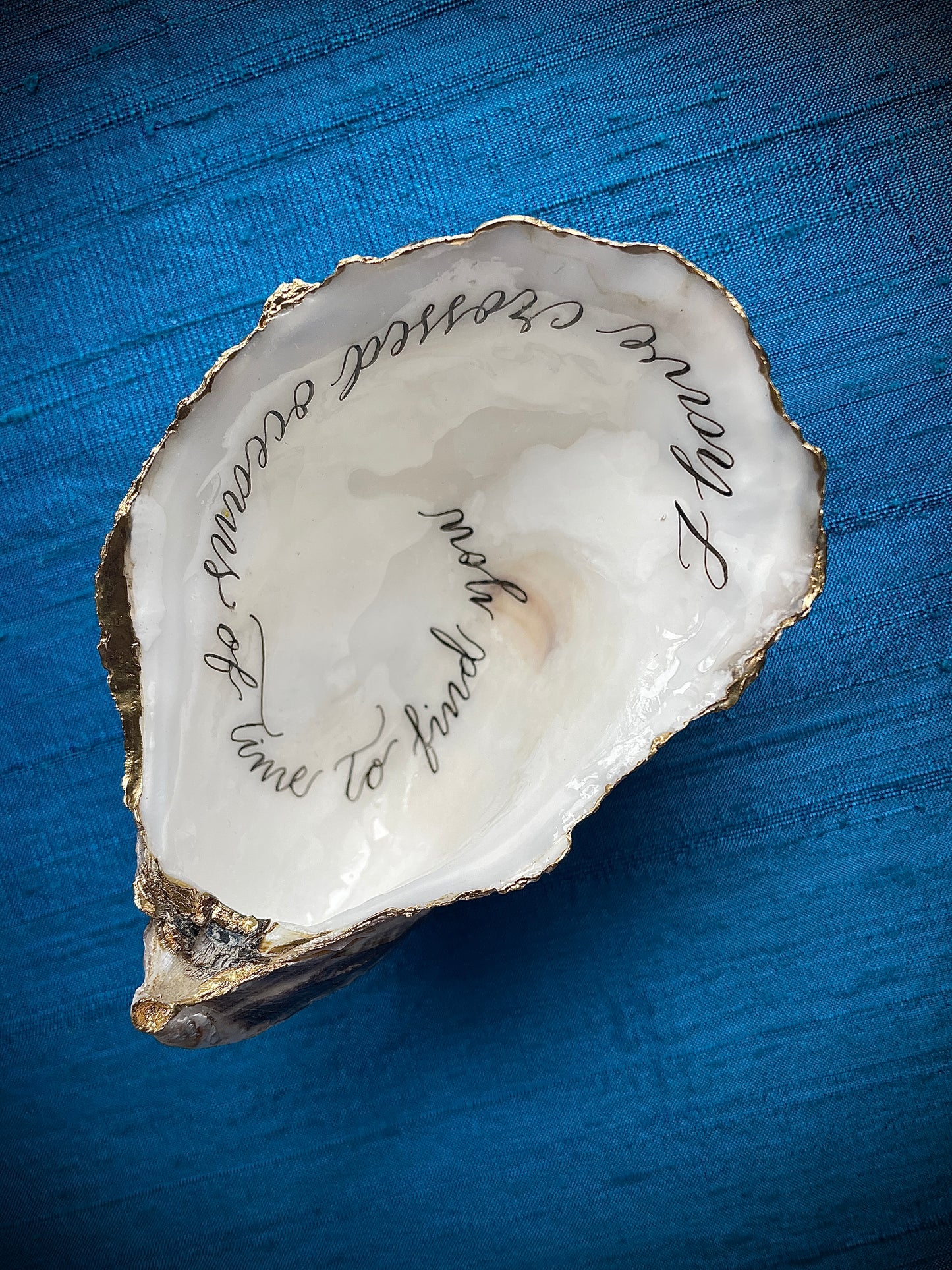 Calligraphy Oyster Shell 'I Have Crossed Oceans'