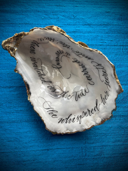 Calligraphy Oyster Shell 'She Whispered'