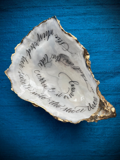 Calligraphy Oyster Shell 'She Whispered'