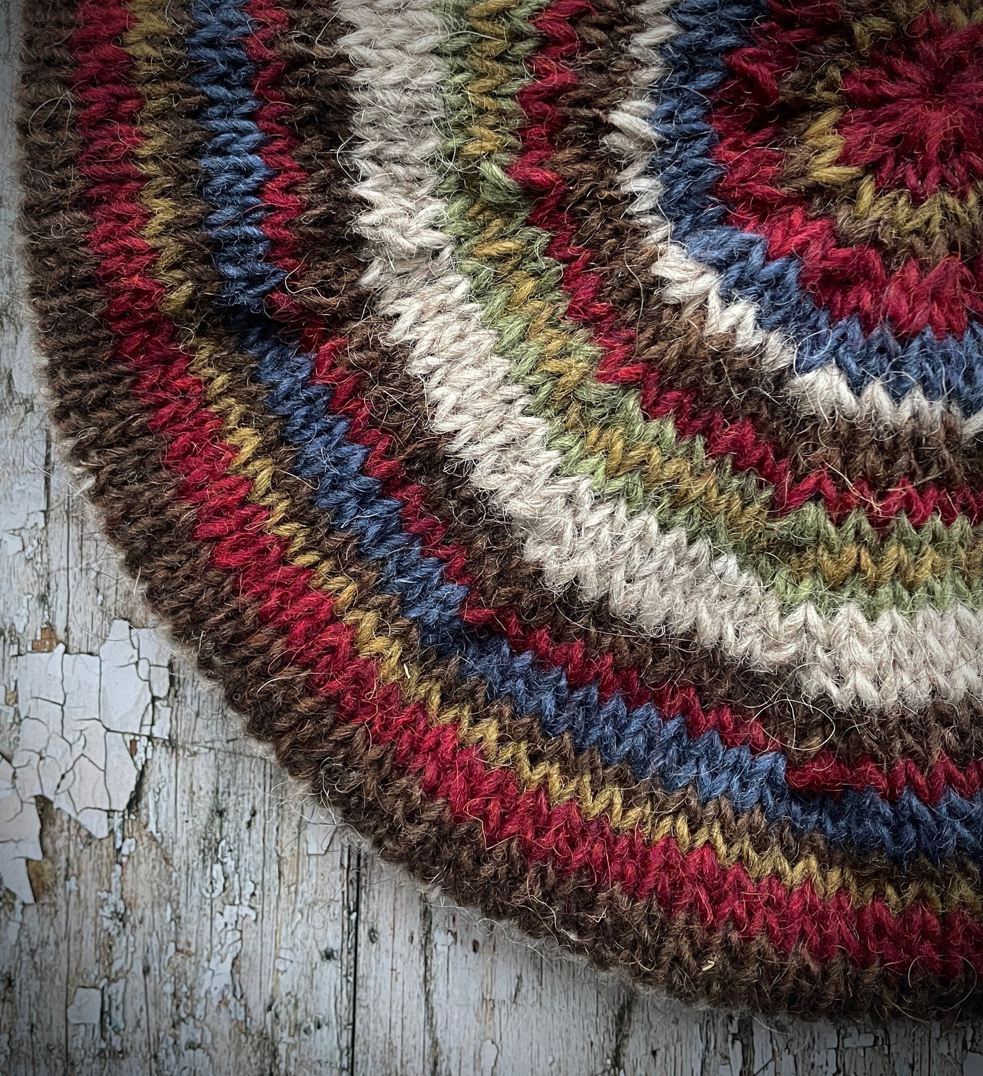 Classic 40's Style Beret no.11

Beautifully hand knitted beret in Icelandic Lettlopi wool, perfect for keeping your head warm on cold days and adding a touch of 40's style to any outfit. Knitted in oat, denim blue, dark chocolate brown, green heather, kelp and garnet stripes, with an oat ribbed band that gives the hat a snug fit.

SIZE: adult.

CARE: hand wash or machine wash on wool cycle at 30 degrees, dry flat, do not tumble dry.