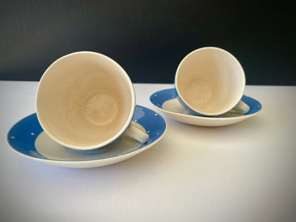 Vintage Spot Cups And Saucers