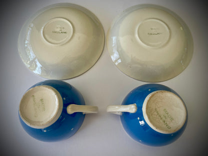 Vintage Spot Cups And Saucers