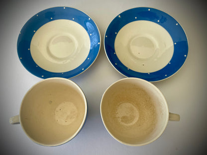 Vintage Spot Cups And Saucers