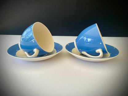 Vintage Spot Cups And Saucers