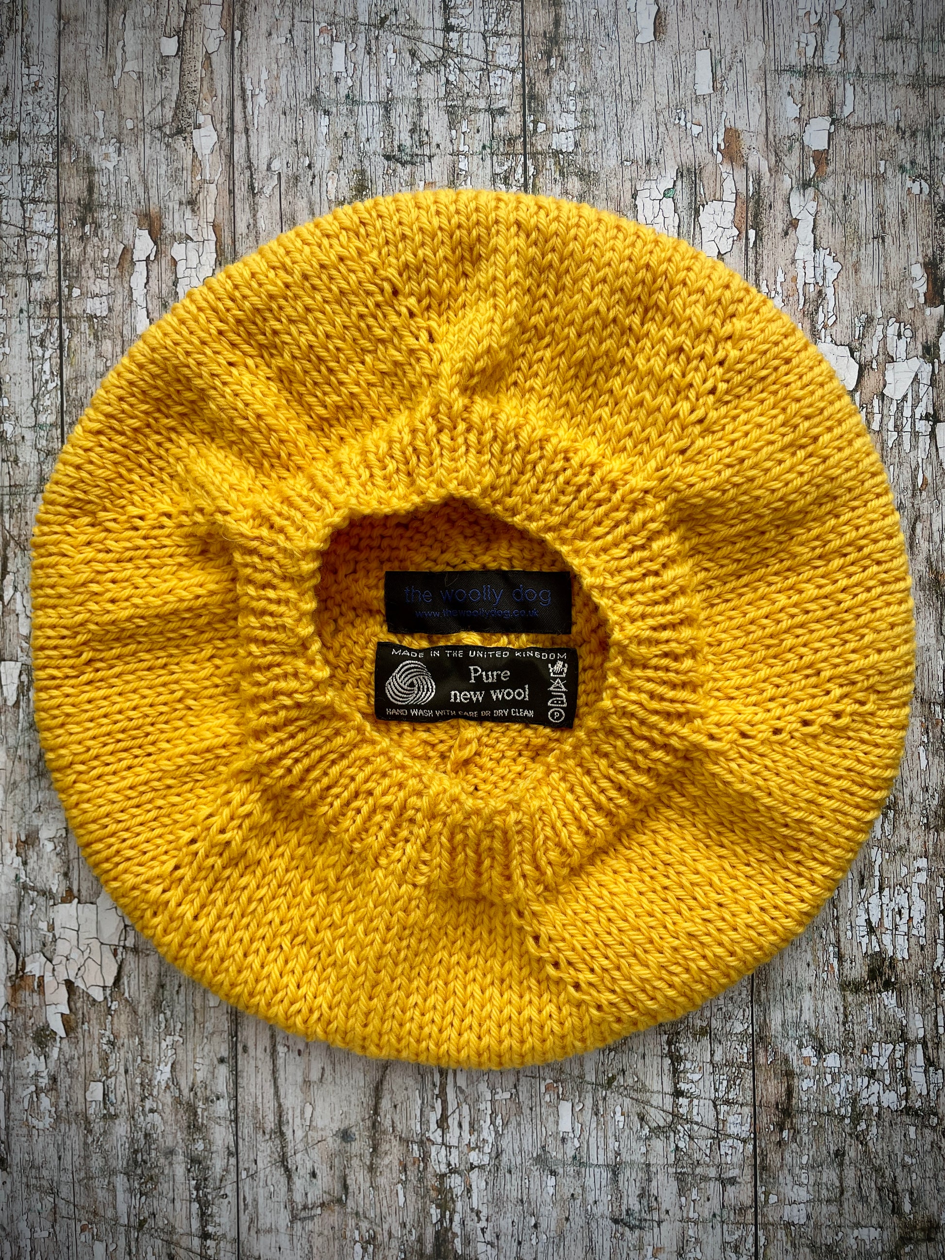 Hand Knitted Wool Beret Yellow Mulesing Free

Beautifully hand knitted beret in pure Peruvian Highland Mulesing free wool, perfect for keeping your head warm on cold days, with a ribbed band that gives the hat a snug fit, knitted in a beautiful bright egg yolk yellow colour.

SIZE: adult.

CARE: hand wash or machine wash on wool cycle at 30 degrees, dry flat, do not tumble dry.