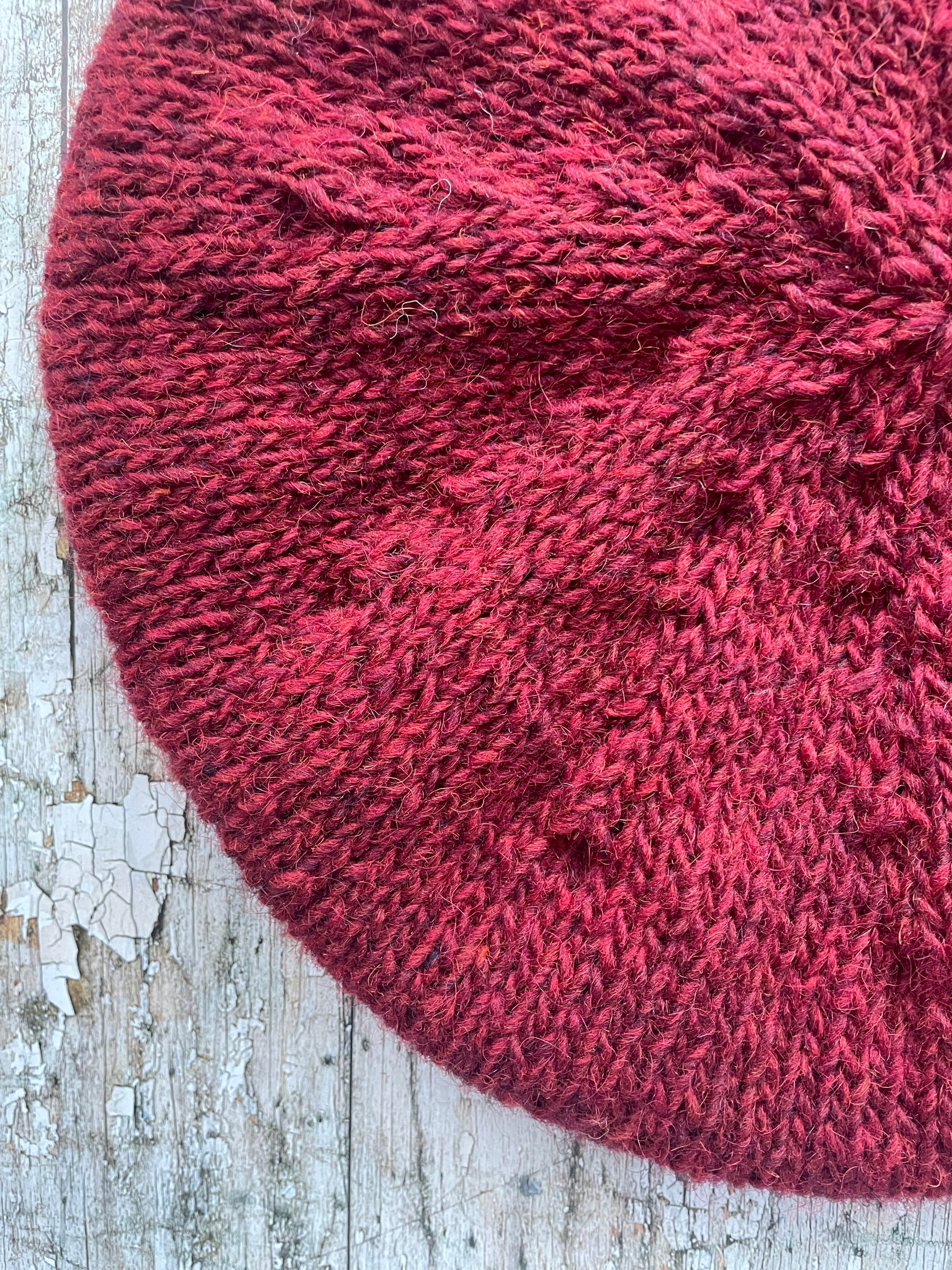 Hand Knitted Wool Beret Garnet + Grey Tweed

Beautifully hand knitted beret in Icelandic pure wool, perfect for keeping your head warm on cold days, knitted in garnet, with a grey tweed ribbed band that gives the hat a snug fit.

SIZE: adult.

CARE: hand wash or machine wash on wool cycle at 30 degrees, dry flat, do not tumble dry.