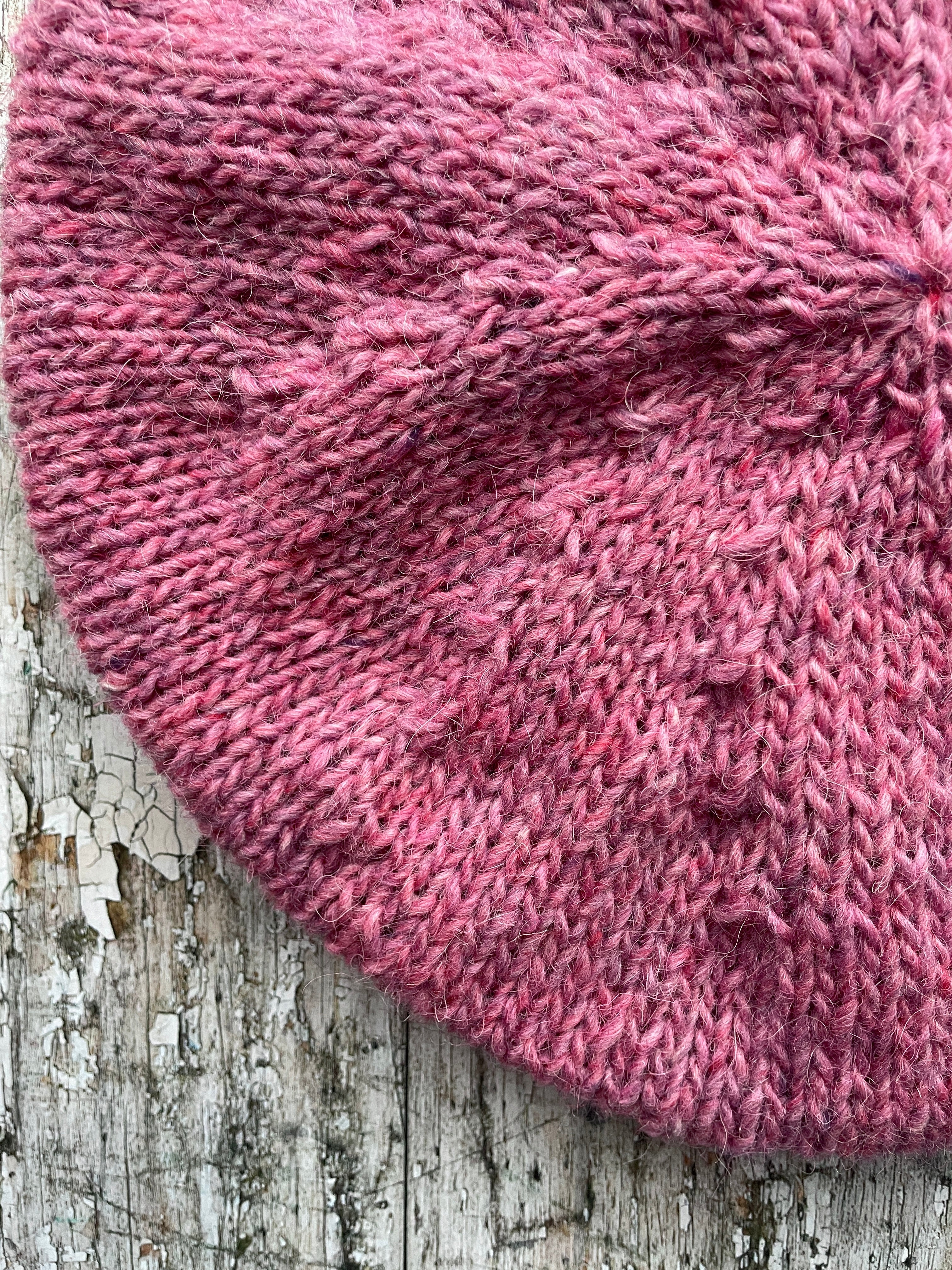 Hand Knitted Wool Beret Pink Heather

Beautifully hand knitted beret in Icelandic pure wool, perfect for keeping your head warm on cold days, knitted in a lovely pink heather colour, with a ribbed band that gives the hat a snug fit.

SIZE: adult.

DIAMETER: 11+1/4" / 28.5cm.

CARE: hand wash or machine wash on wool cycle at 30 degrees, dry flat, do not tumble dry.