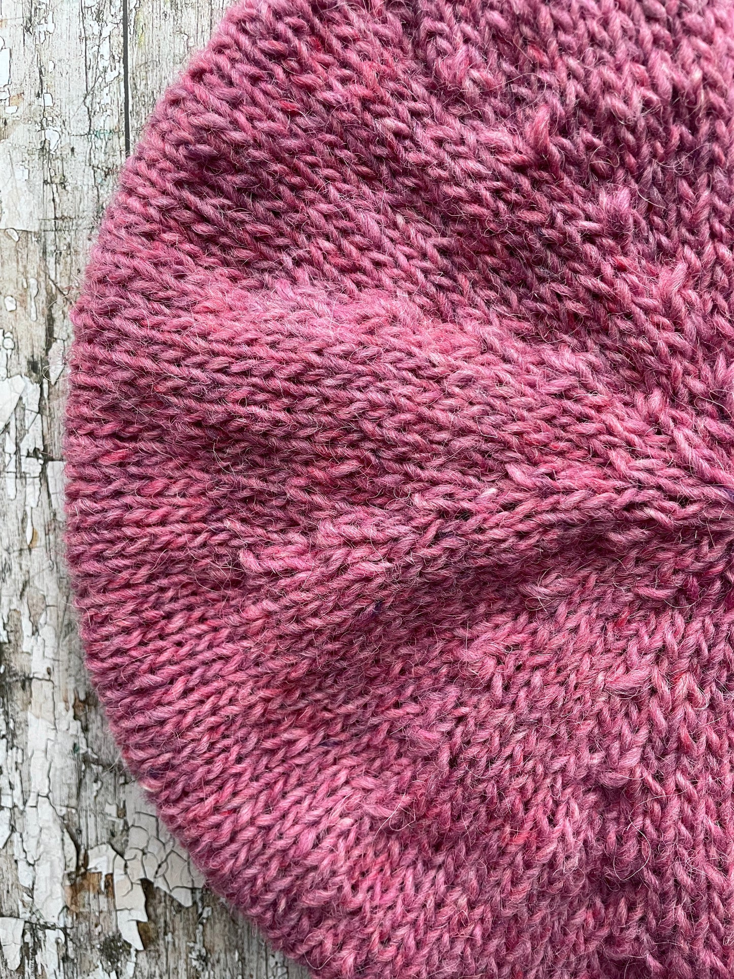 Hand Knitted Wool Beret Pink Heather

Beautifully hand knitted beret in Icelandic pure wool, perfect for keeping your head warm on cold days, knitted in a lovely pink heather colour, with a ribbed band that gives the hat a snug fit.

SIZE: adult.

DIAMETER: 11+1/4" / 28.5cm.

CARE: hand wash or machine wash on wool cycle at 30 degrees, dry flat, do not tumble dry.