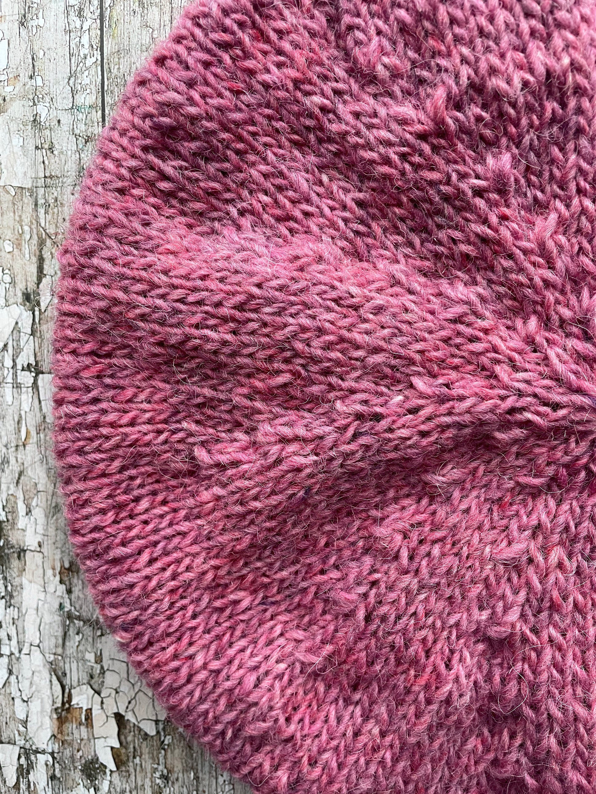 Hand Knitted Wool Beret Pink Heather

Beautifully hand knitted beret in Icelandic pure wool, perfect for keeping your head warm on cold days, knitted in a lovely pink heather colour, with a ribbed band that gives the hat a snug fit.

SIZE: adult.

DIAMETER: 11+1/4" / 28.5cm.

CARE: hand wash or machine wash on wool cycle at 30 degrees, dry flat, do not tumble dry.