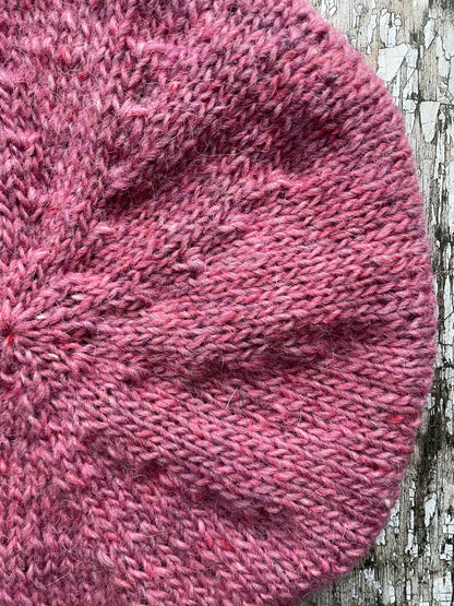 Hand Knitted Wool Beret Pink Heather

Beautifully hand knitted beret in Icelandic pure wool, perfect for keeping your head warm on cold days, knitted in a lovely pink heather colour, with a ribbed band that gives the hat a snug fit.

SIZE: adult.

DIAMETER: 11+1/4" / 28.5cm.

CARE: hand wash or machine wash on wool cycle at 30 degrees, dry flat, do not tumble dry.