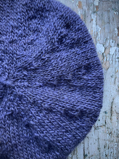 Hand Knitted Wool Lavender + Grey Tweed

Beautifully hand knitted beret in Icelandic pure wool, perfect for keeping your head warm on cold days, knitted in lavender, with a grey tweed ribbed band that gives the hat a snug fit.

SIZE: adult.

DIAMETER: 11" / 28cm.

CARE: hand wash or machine wash on wool cycle at 30 degrees, dry flat, do not tumble dry.