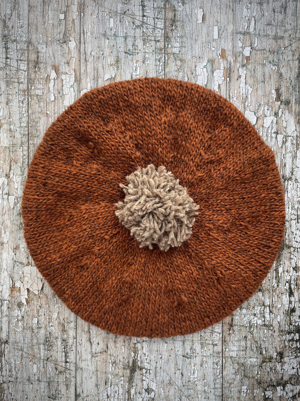 Hand Knitted Wool Beret Paprika + Dark Oat

Beautifully hand knitted beret in Icelandic pure wool, perfect for keeping your head warm on cold days, knitted in paprika with a dark oat colour pom and ribbed band that gives the hat a snug fit.

SIZE: adult.

DIAMETER: 11+1/4" / 28.5 cm.

CARE: hand wash or machine wash on wool cycle at 30 degrees, dry flat, do not tumble dry.