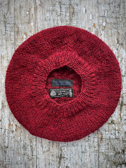 Hand Knitted Wool Beret Garnet

Beautifully hand knitted beret in Icelandic pure wool, perfect for keeping your head warm on cold days, knitted in a beautiful garnet colour, with a ribbed band that gives the hat a snug fit.

SIZE: adult.


DIAMETER: 11+3/4" / 30cm.


CARE: hand wash or machine wash on wool cycle at 30 degrees, dry flat, do not tumble dry.