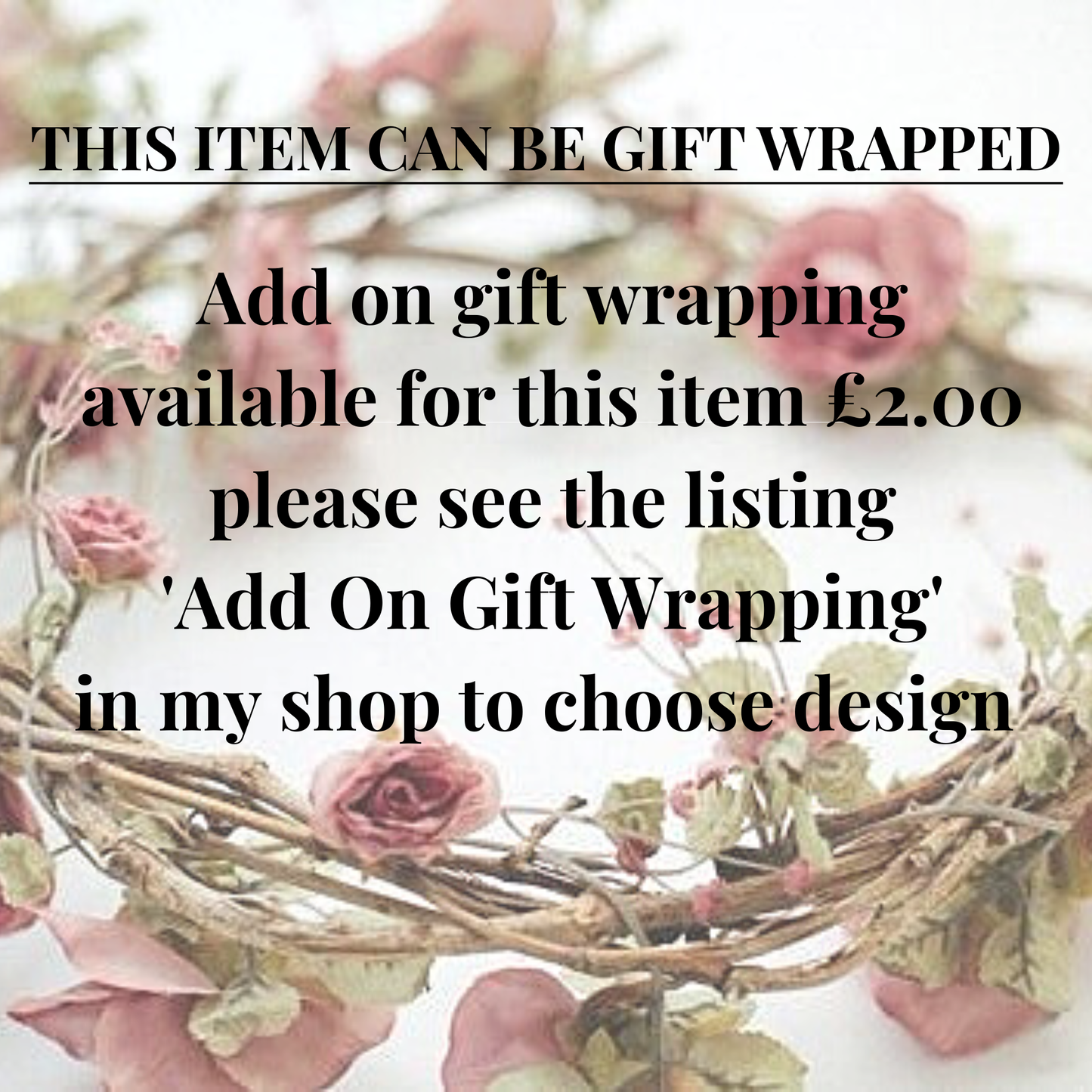 This item can be gift wrapped, Gift Wrapping Add On and Message Available, Choose From 6 Designer Papers, Eco Friendly Wrapping Paper.