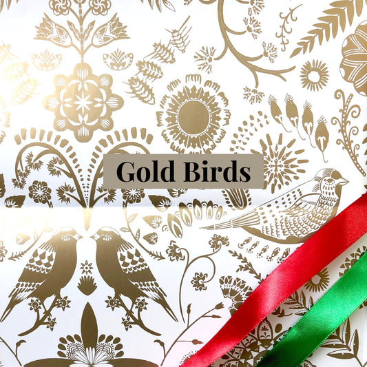 Gift Wrapping Add On

'GOLD BIRDS' by Kirsty Baynham Design, printed on high quality uncoated matte paper in metallic gold.

Your item will be beautifully wrapped in designer paper, tied with ribbon and your message printed with a picture suitable for the occasion.

How Does It Work?... pick which design paper you would like your item wrapped in and add this service to your cart along with the item you are purchasing.