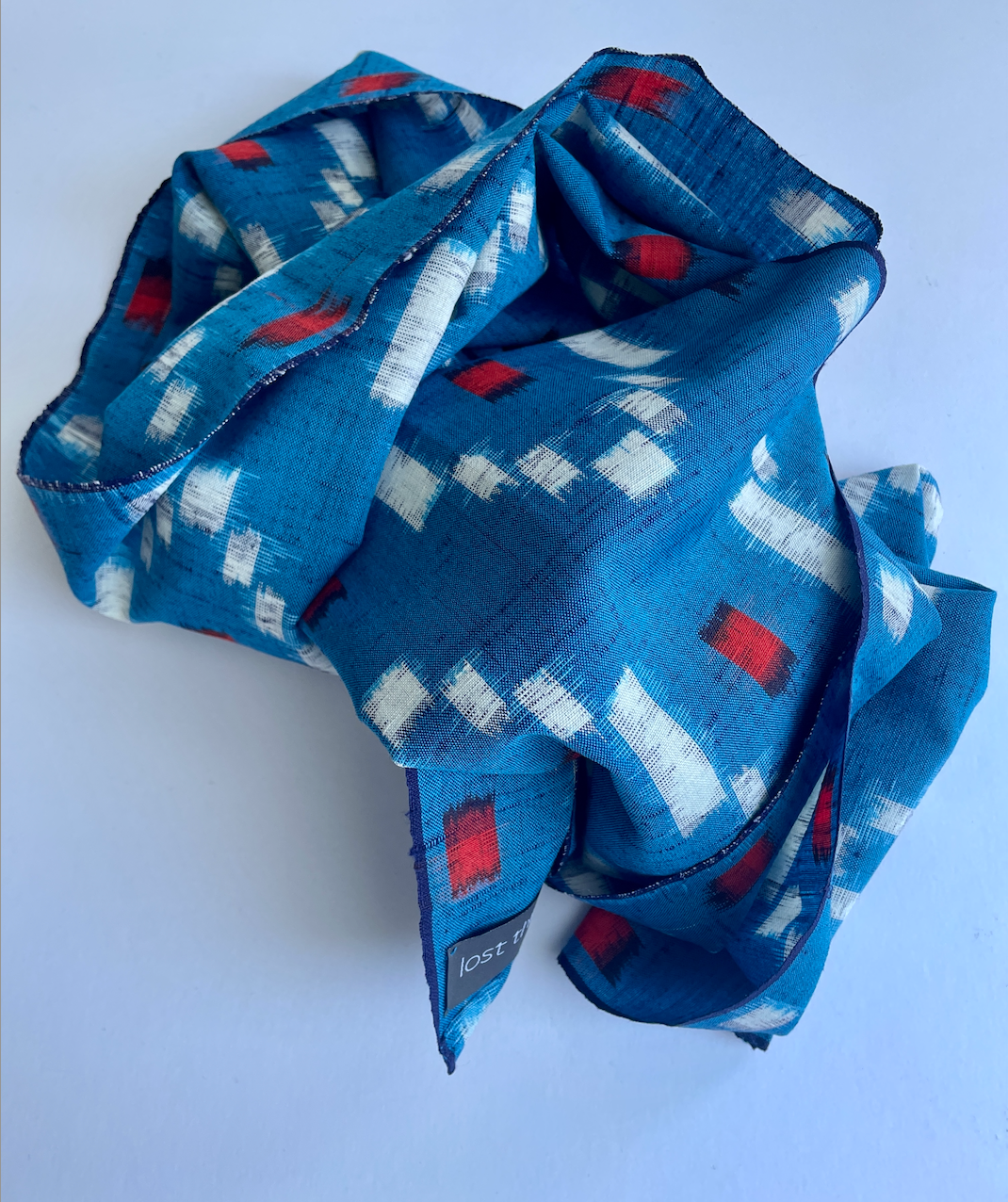 Japanese Antique Kusakizome Fabric Scarf - Blue