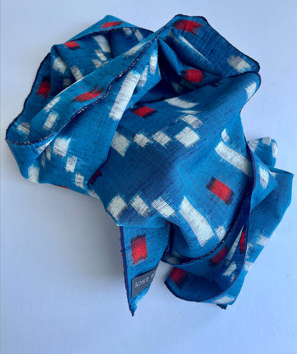 Japanese Antique Kusakizome Fabric Scarf - Blue