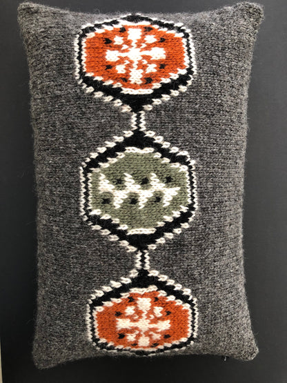 Hand Knitted Wool Cushion 50's Style