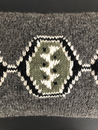 Hand Knitted Wool Cushion 50's Style