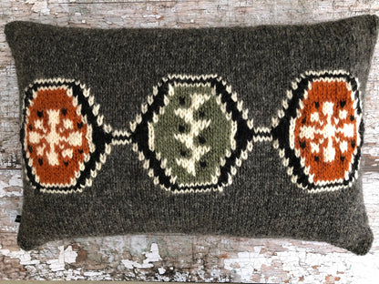Hand Knitted Wool Cushion 50's Style