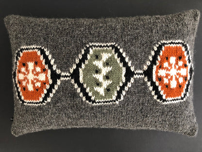 Hand Knitted Wool Cushion 50's Style