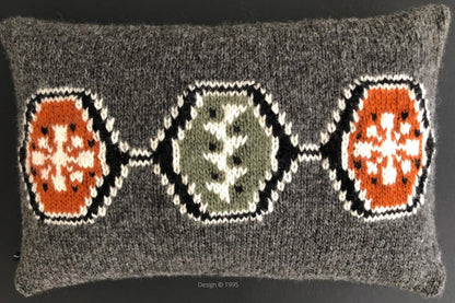 Hand Knitted Wool Cushion 50's Style